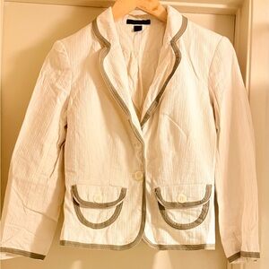 Express Ivory Blazer with Charcoal Accents